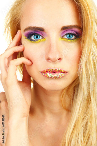 Beautiful woman with bright...