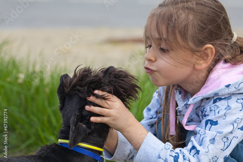 Little girl and her dog