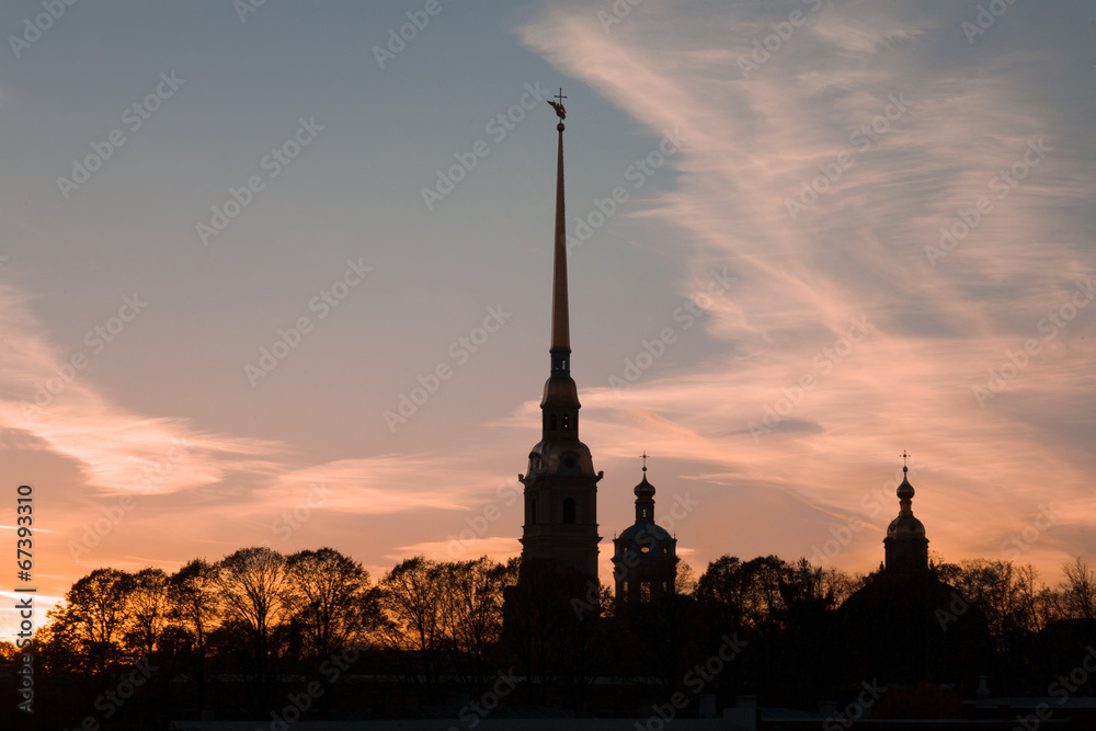 Silhouette of the Peter and Paul Fortress