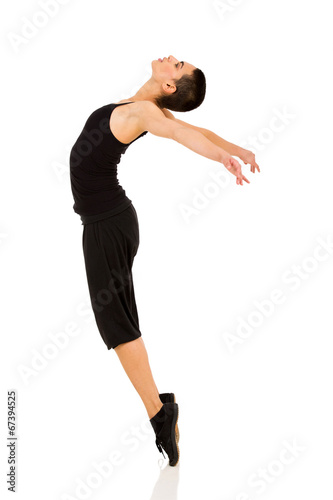 female dancer standing on toes
