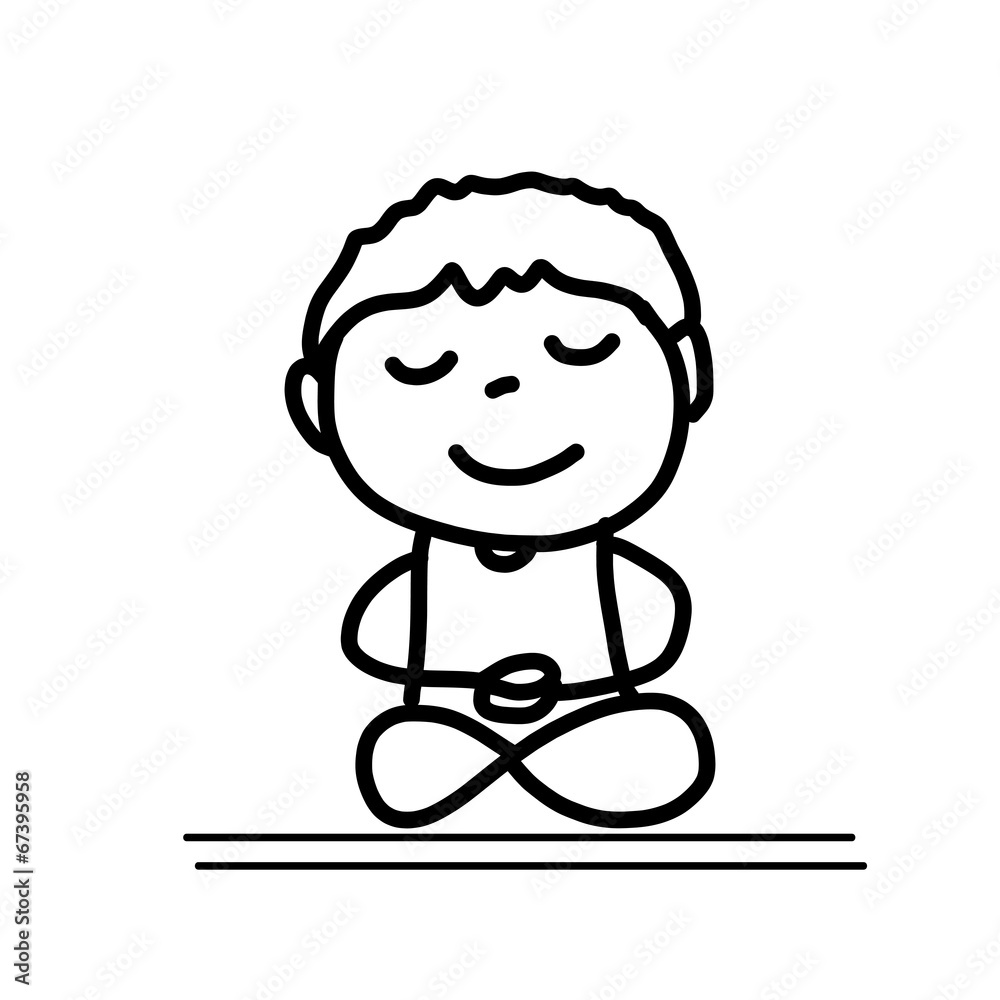 hand drawing cartoon meditation hand drawing cartoon meditation
