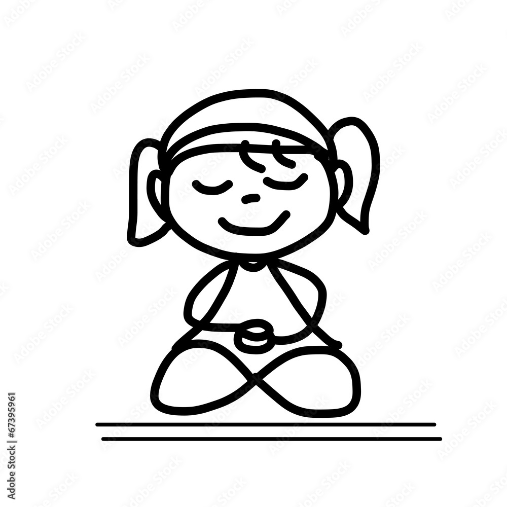 hand drawing cartoon meditation hand drawing cartoon meditation
