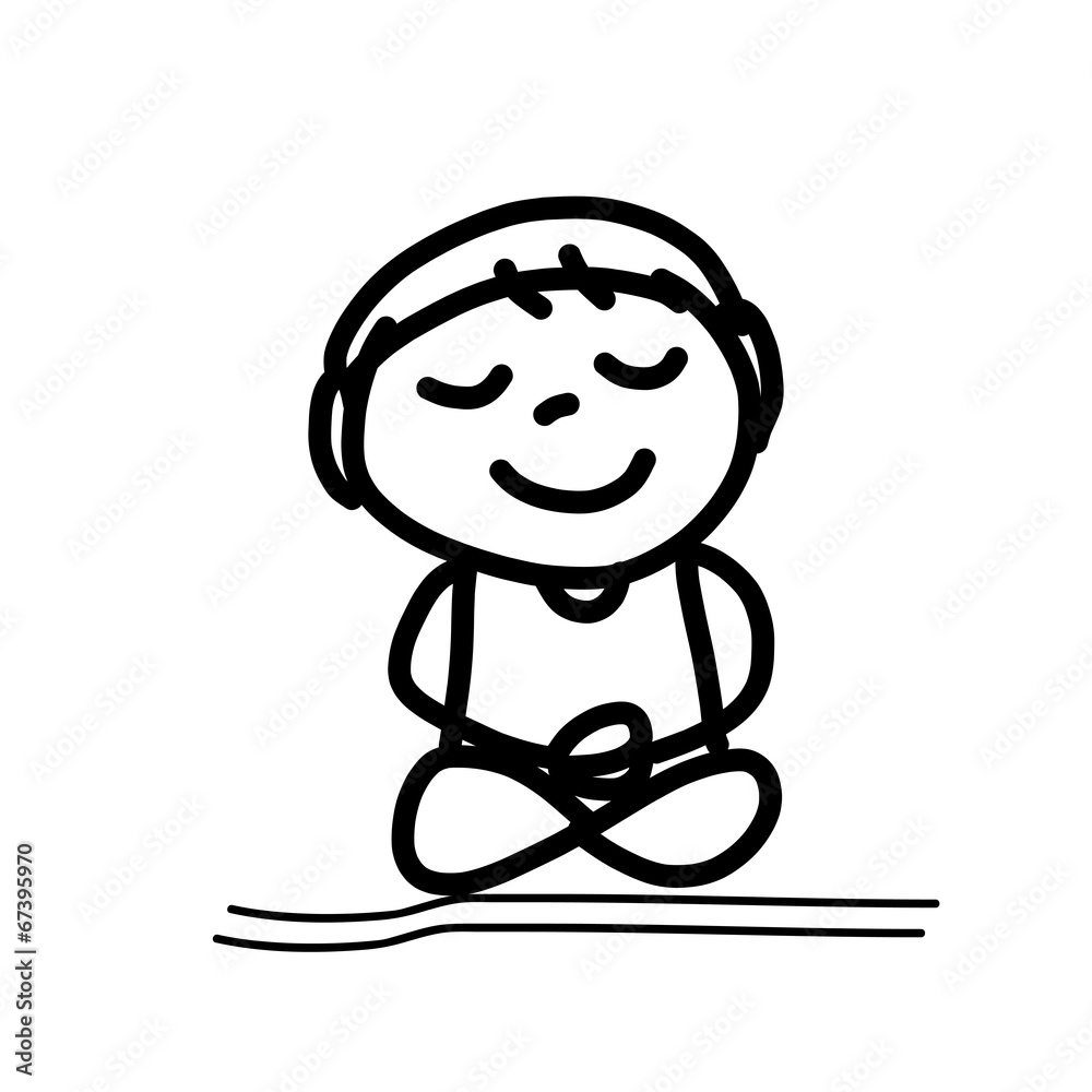hand drawing cartoon meditation hand drawing cartoon meditation