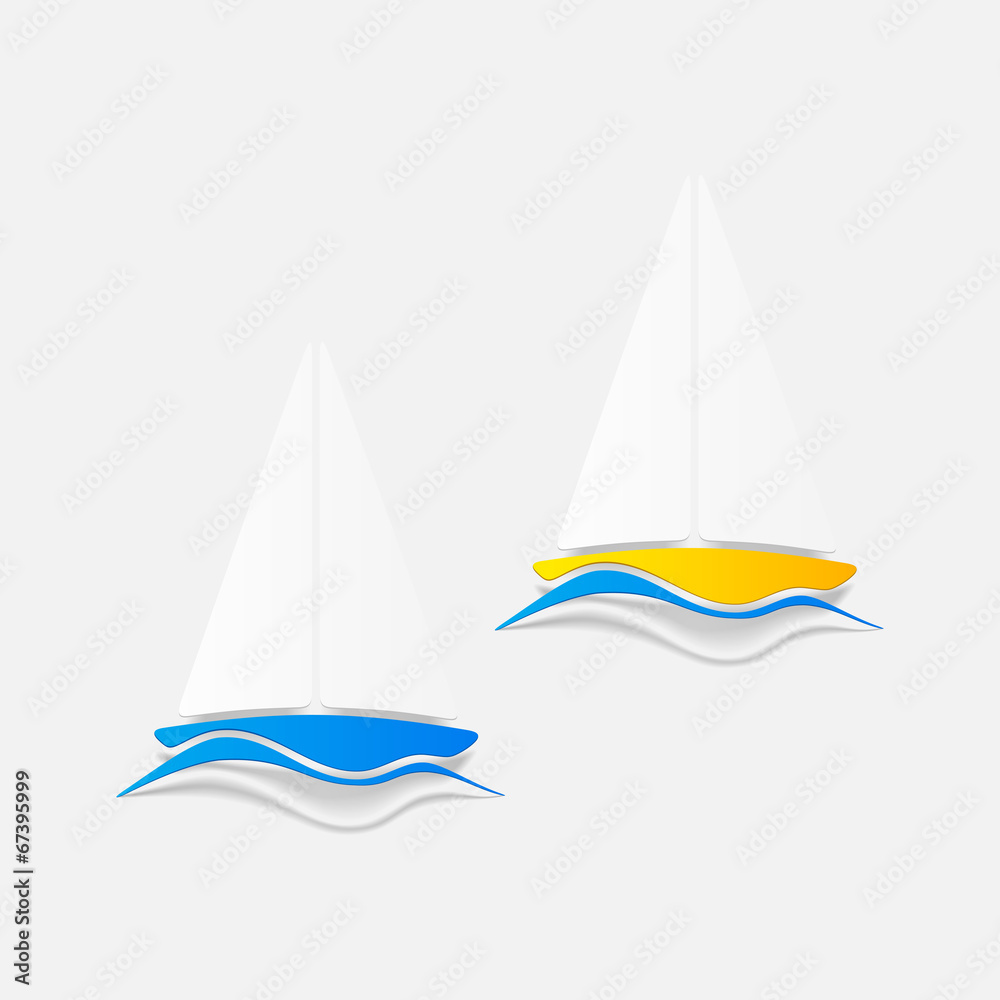 Fototapeta premium realistic design element: sailboat