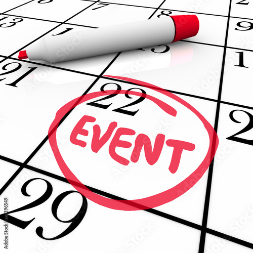 Event Word Circled Calendar Date Special Day Party Meeting