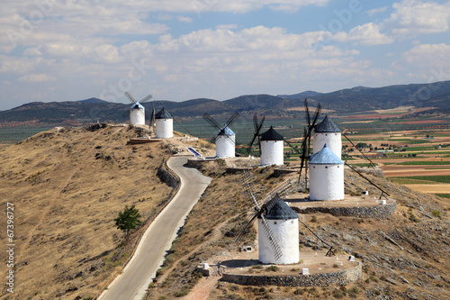 Historic windmills in Castilla-La Mancha, Spain