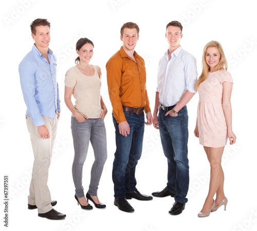 Confident People Standing Over White Background
