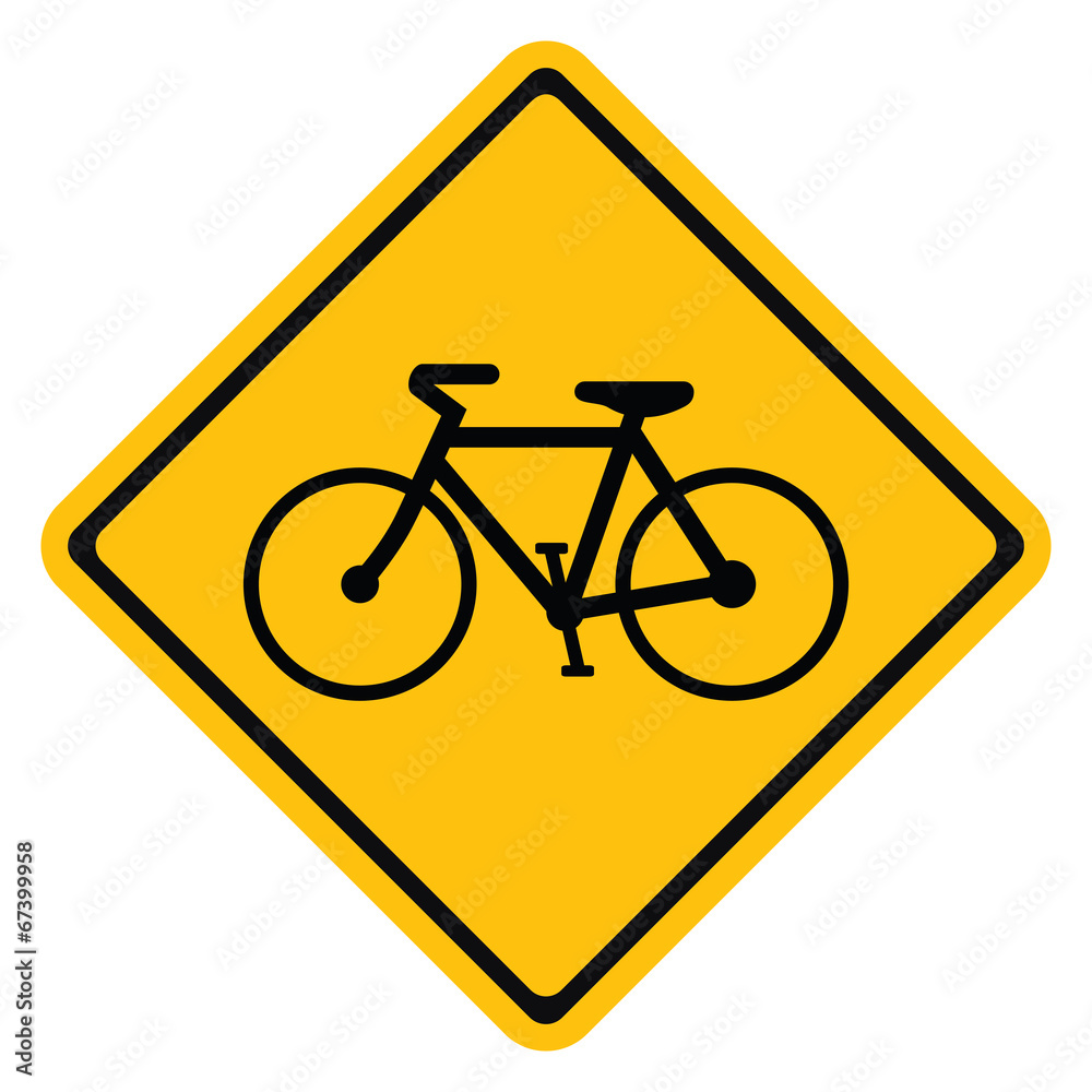 Warning traffic sign bicycle Warning traffic sign bicycle