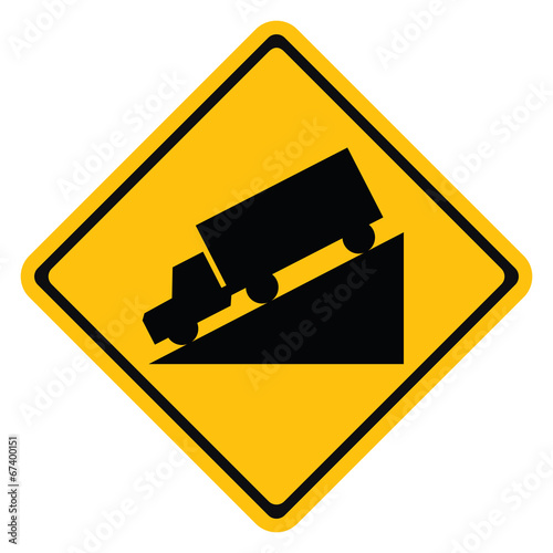 Warning traffic sign LOW GEAR