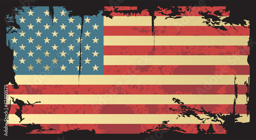 American grunge flag. Vector illustration.