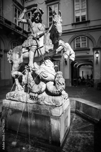 Canvas Print Statue of rider on the horse, Bratislava - Slovakia