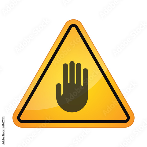 Danger sign with a hand