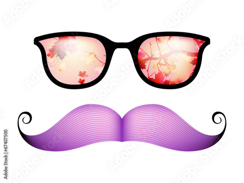 Retro glasses with reflection. EPS 10