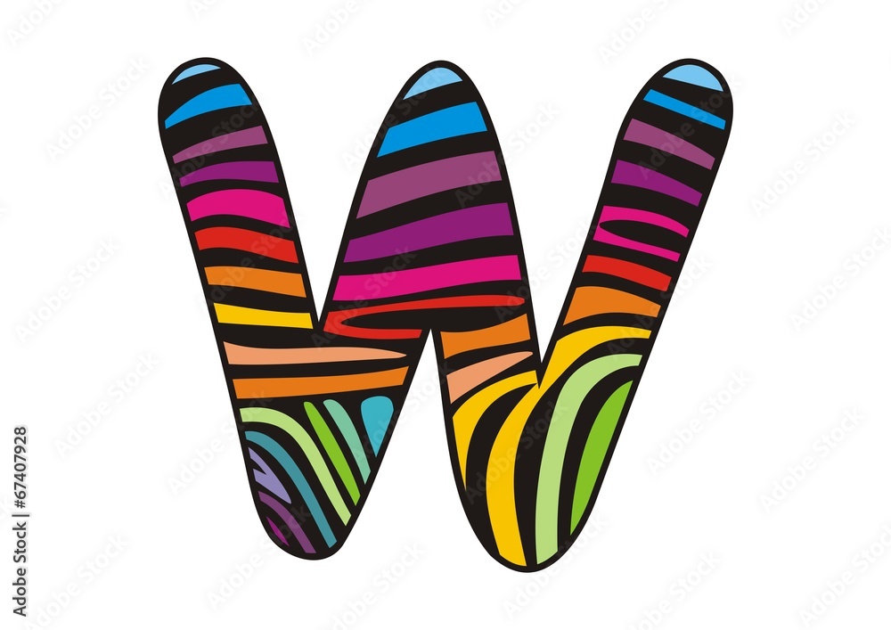 Background skin zebra shaped letter W