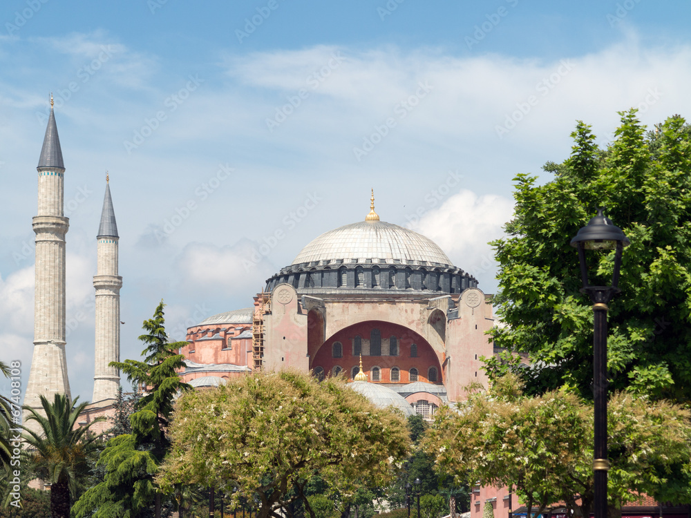 Fototapeta premium View to Hagia Sophia Mosque, Istanbul, Turkey