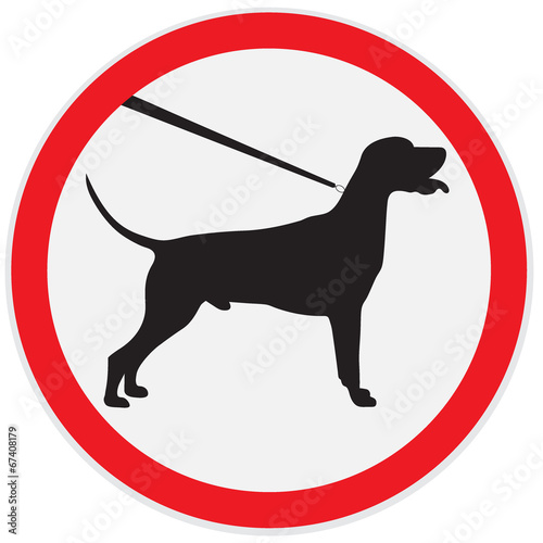 Dog on lead sign