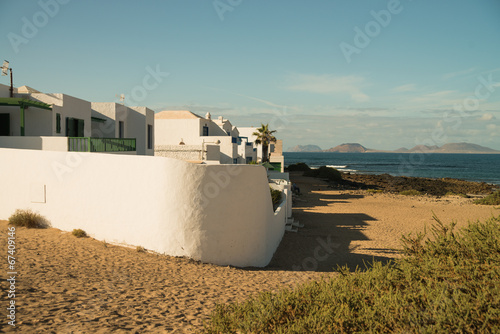 Beach view at Caleta de Famara, Lanzarote photo