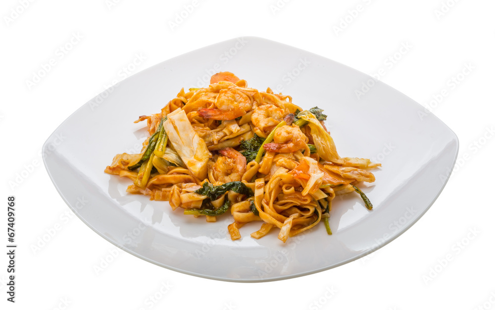 Fried noodles with shrimps