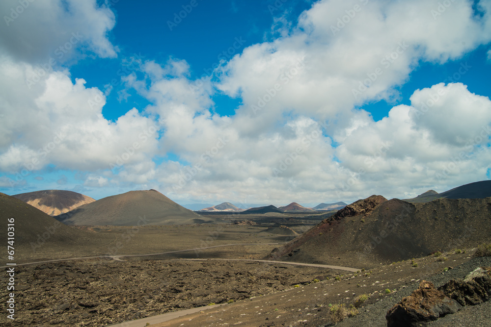 mountain view at Lanzarote natural park Timanfaya