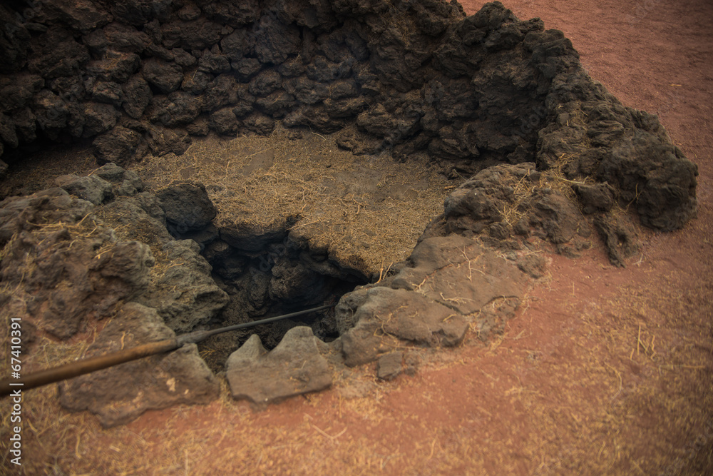 Obraz premium crater of volcano at Lanzarote