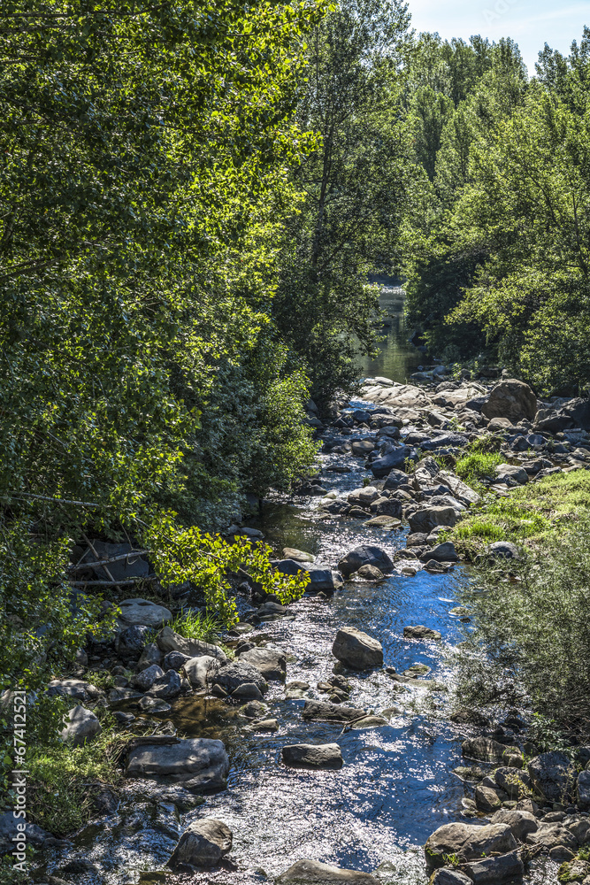 Fluvia River . Castellfollit de la roca Fluvia River . Castellfollit de la roca