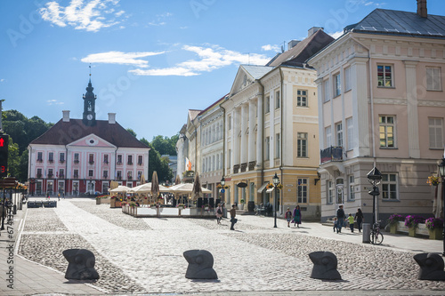 Old beautiful townhall in Tartu, Estonia photo