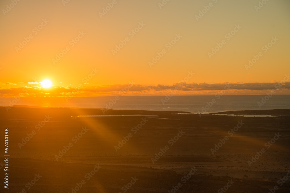 Fototapeta premium sea view at Atlantic coast in sunset