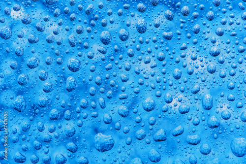 blue water drops on the surface