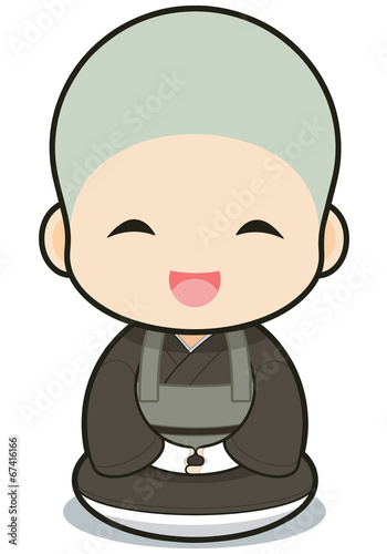 Buddhist monasticism cartoon, japanese