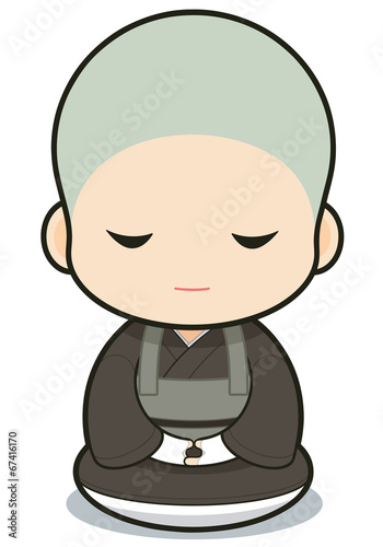 Buddhist monasticism cartoon, japanese
