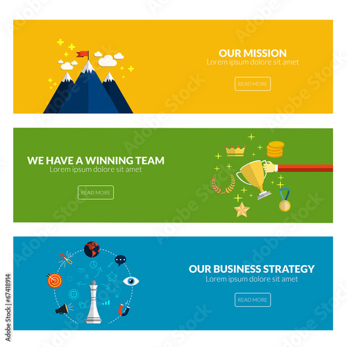 Flat designed banners