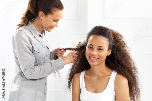 Kobieta u fryzjera