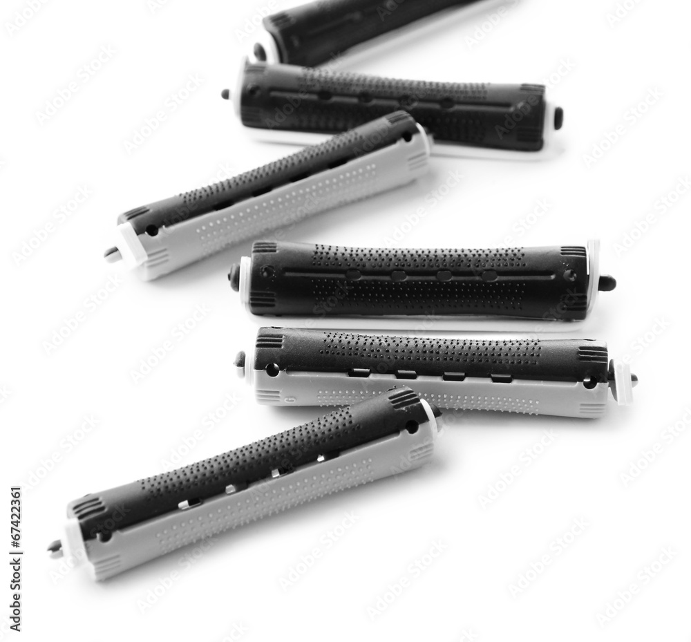 Curlers isolated on white