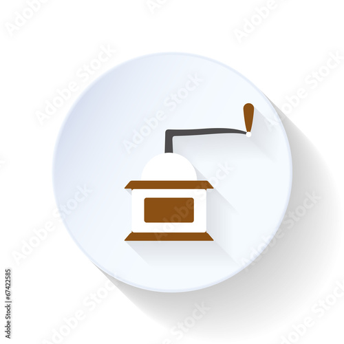 Coffee mill flat icon
