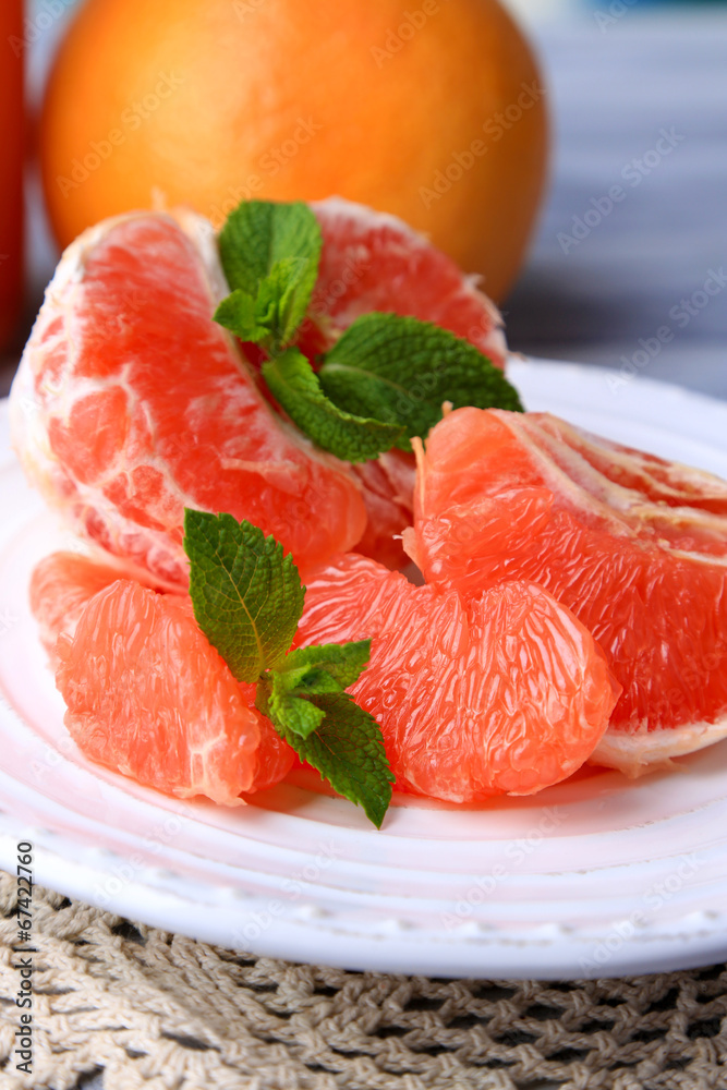 Ripe peeled grapefruits Ripe peeled grapefruits