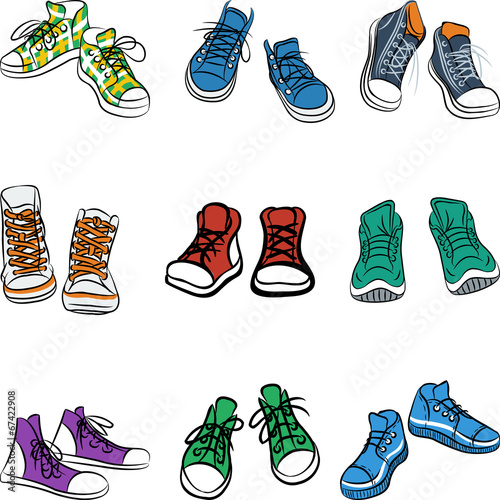 Vector set of sneakers
