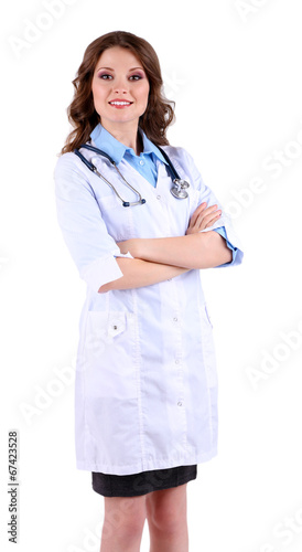 Young beautiful doctor with...