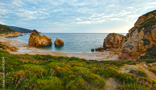 Potistika beach sunrise view (Greece) photo