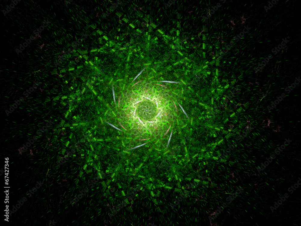 Fototapeta premium Green glow magic mandala