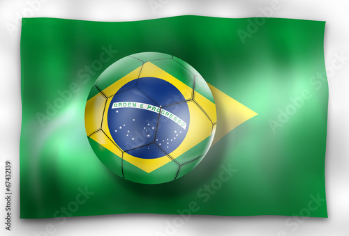 Brazil Football Flag And Ba...