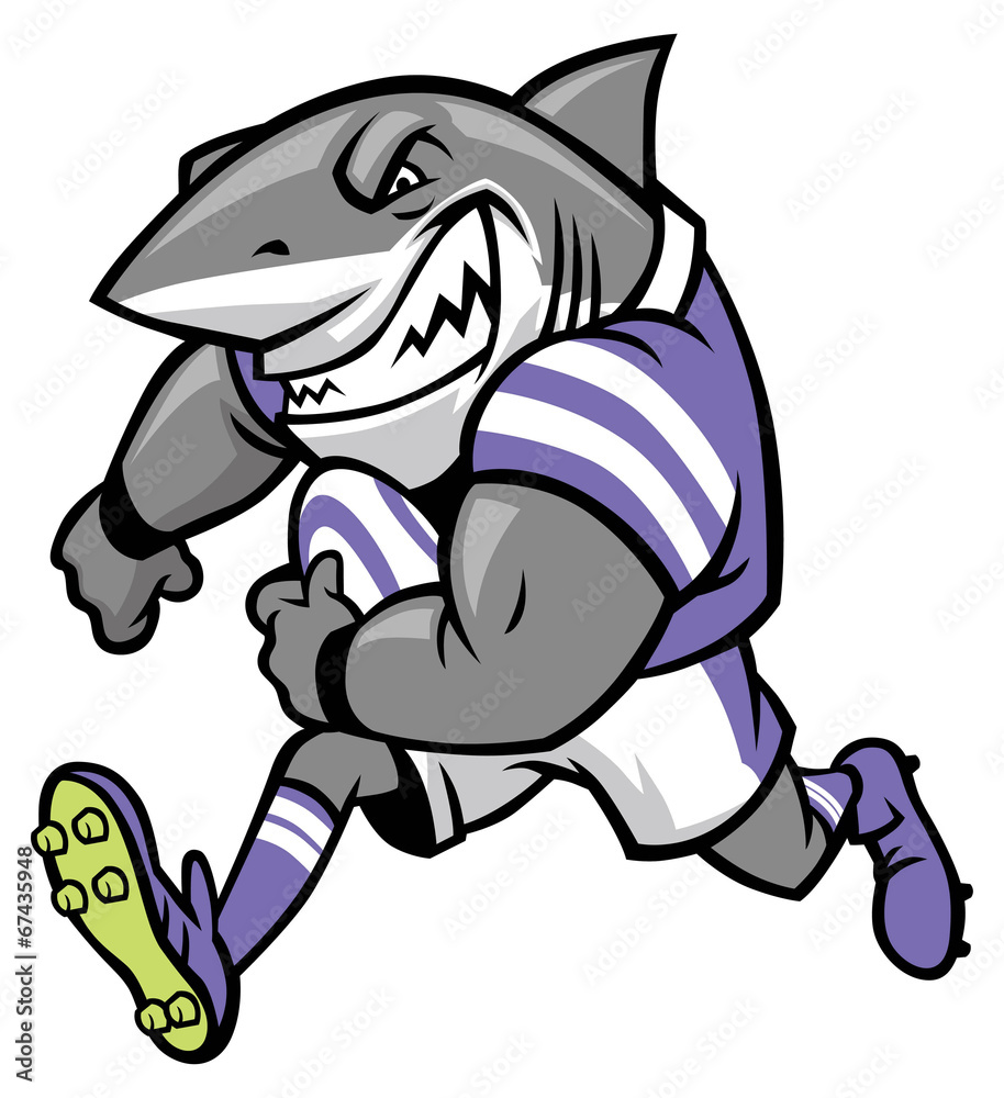Naklejka premium rugby shark mascot