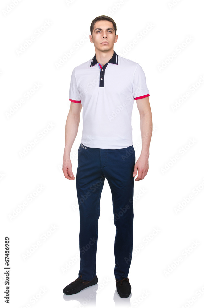 Fototapeta premium Man in fashion look isolated on white