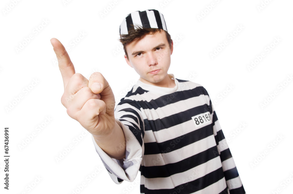 Funny prison inmate in concept Funny prison inmate in concept