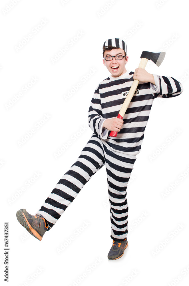 Funny prison inmate in concept Funny prison inmate in concept