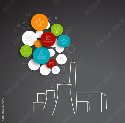 Vector abstract circles pollution infographic template