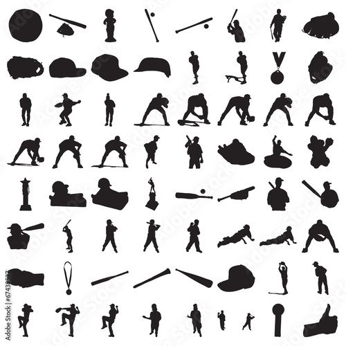 Many Baseball Silhouettes (part 1)