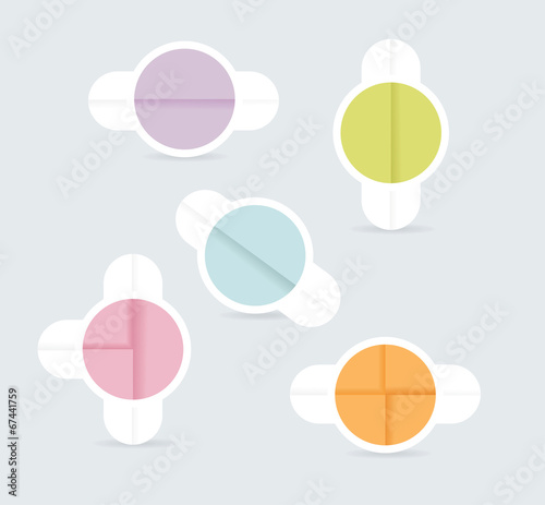Vector:special offer colorful stickers set with folded paper