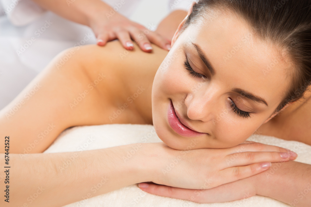 Woman on healthy massage of body