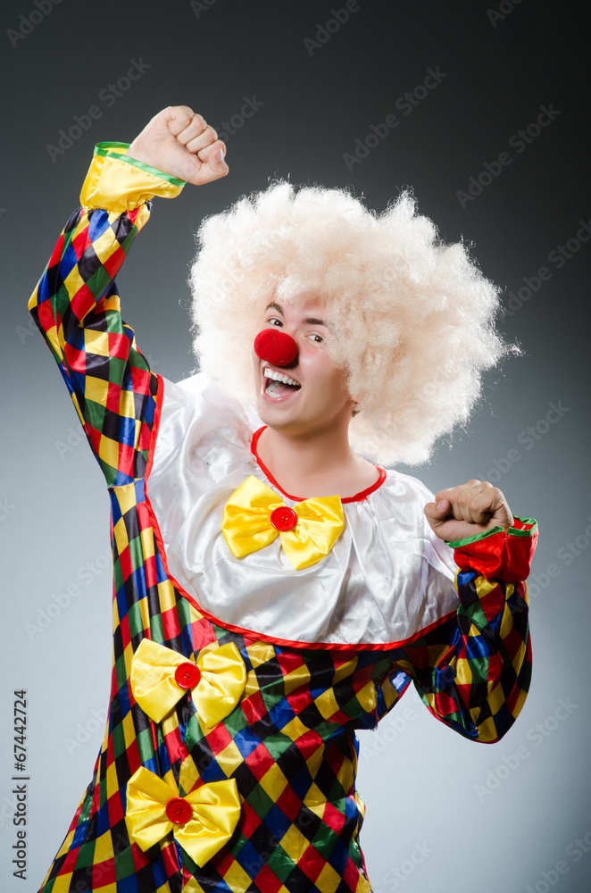 Funny clown in the studio Funny clown in the studio