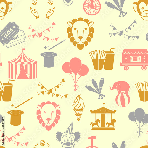 Circus seamless pattern